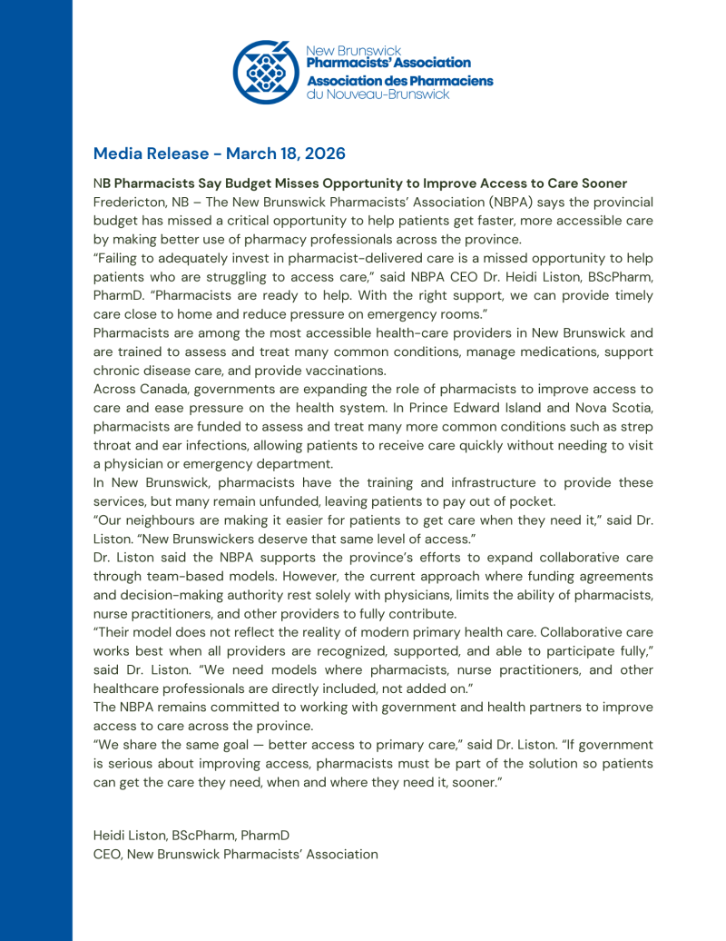 Media Release March 18, 2026