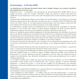 Communiqué le 18 mars 2026